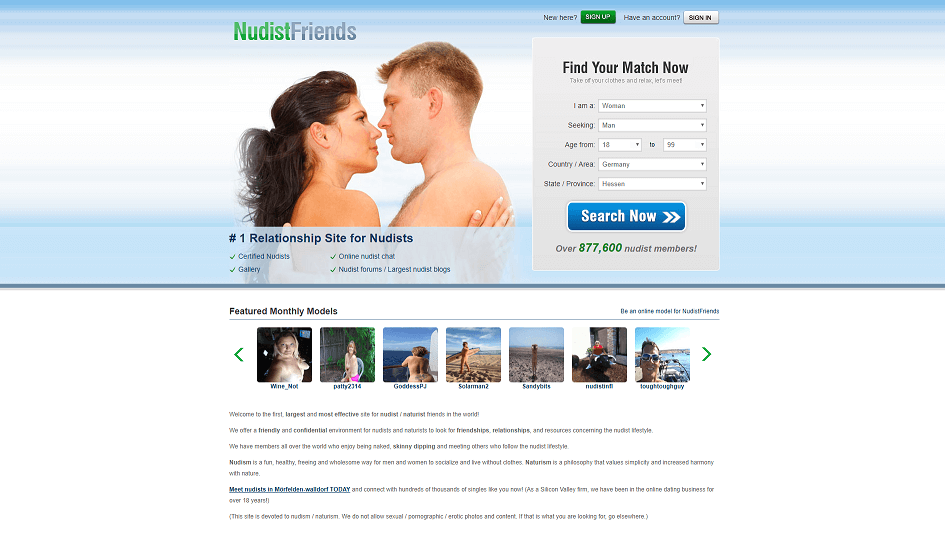 nudistfriends homepage