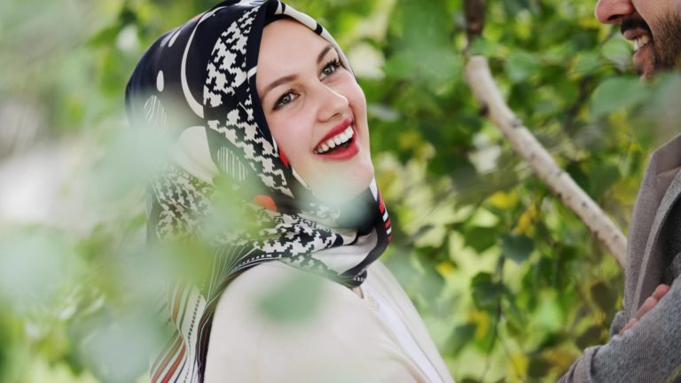 gorgeous muslima surrounded by tree