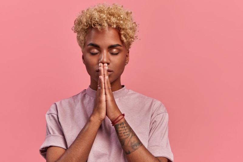 black christian woman praying