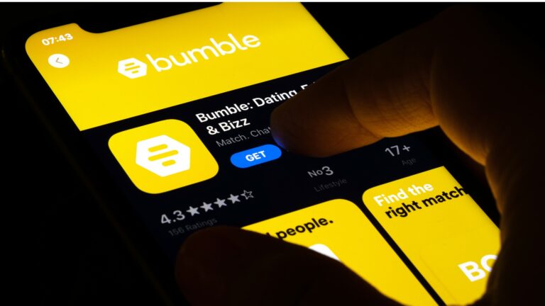 person downloading bumle on their phone