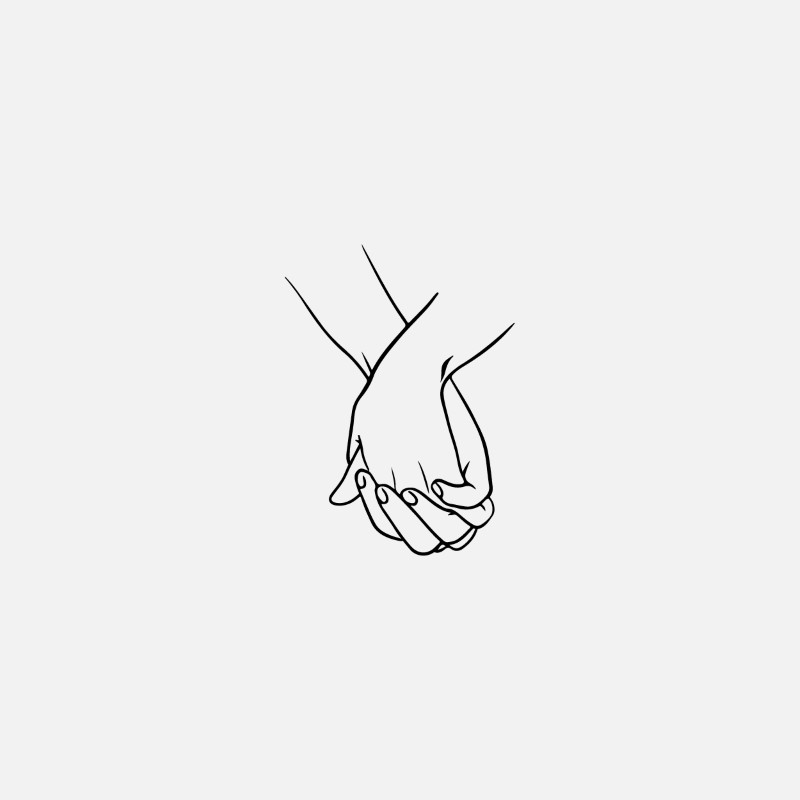 line art of hand holding