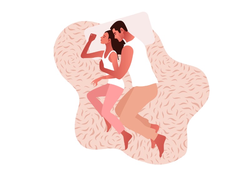 vector art of couple cuddling