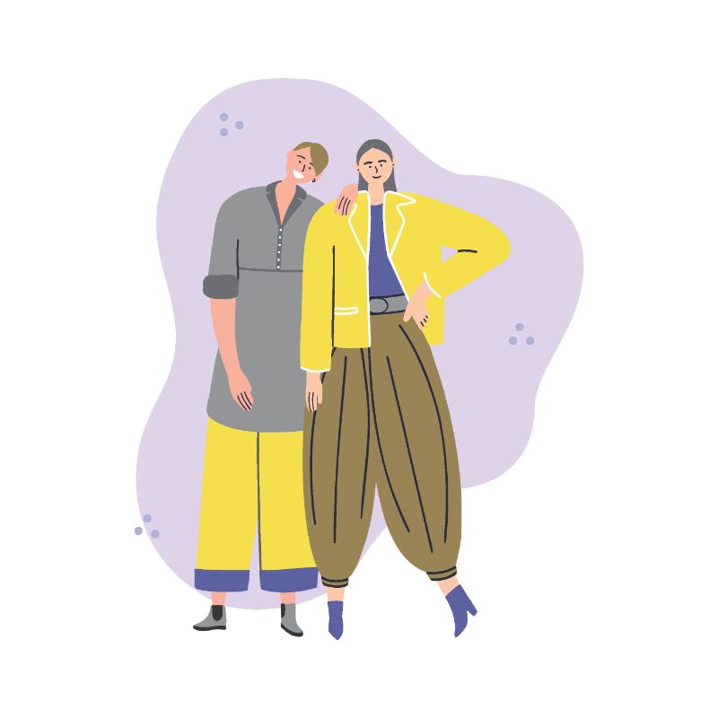 Vector art of transgender couple together