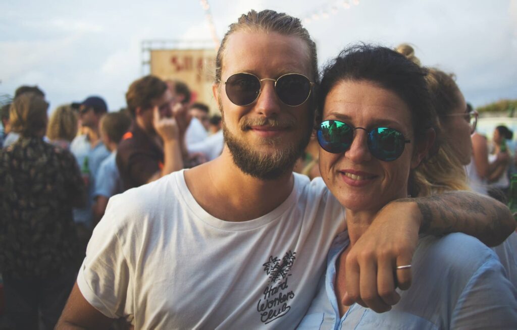 couple looks at camera and says turn your situationship into a relationship