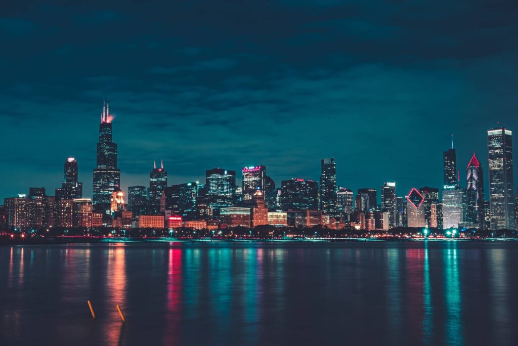 city skyline for dating in chicago