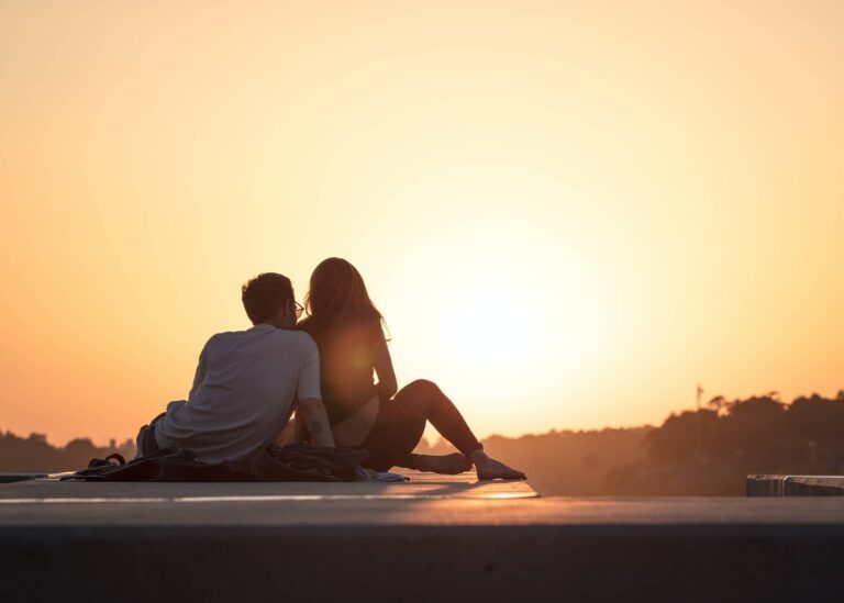 spanish dating couple at sunset