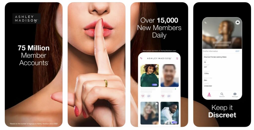 ashley madison app screenshots