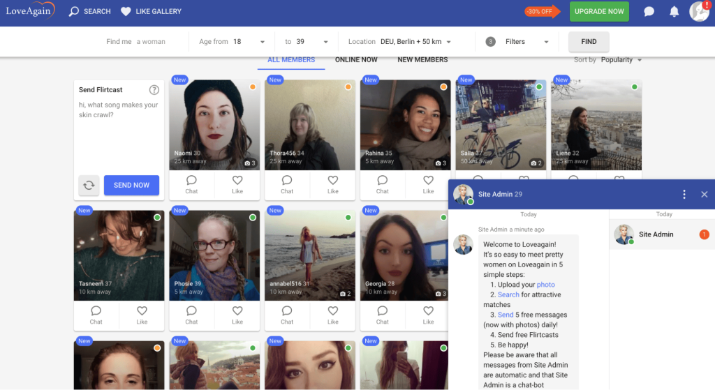 loveagain review: site features